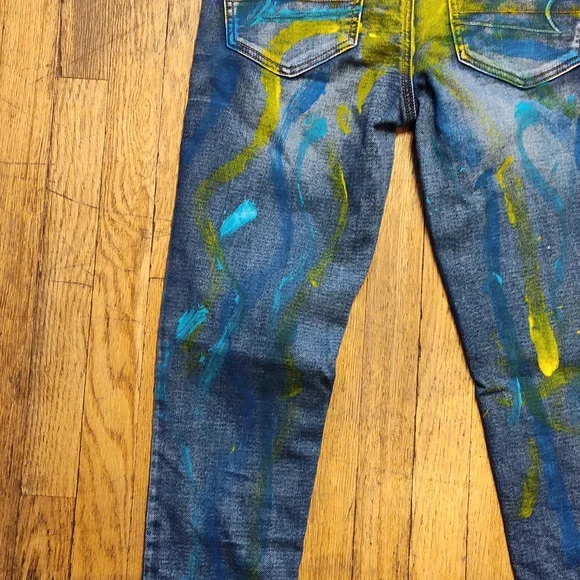 American Eagle Outfitters Super Stretch Jeggings Size 4 Graphic Art Design - Picture 14 of 16